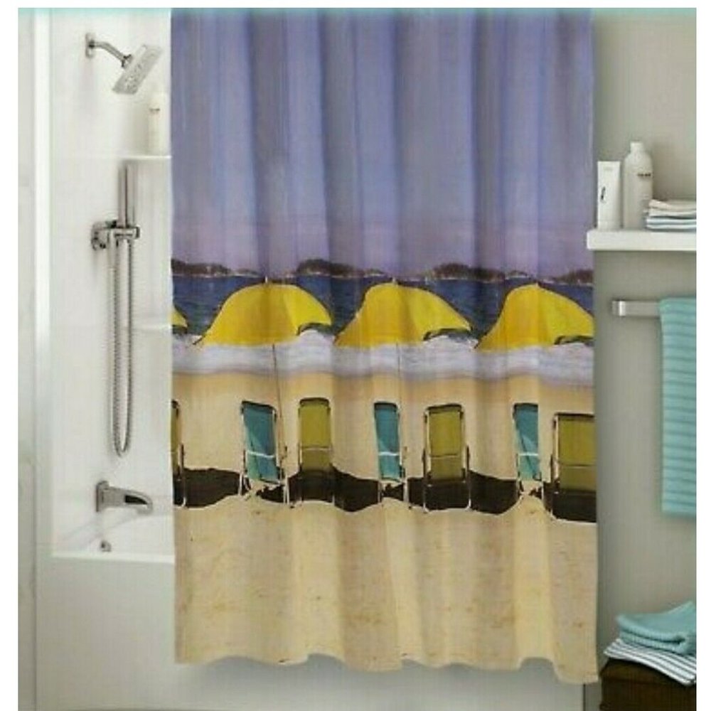 Mainstays Shower Curtain Beach Front Photoreal